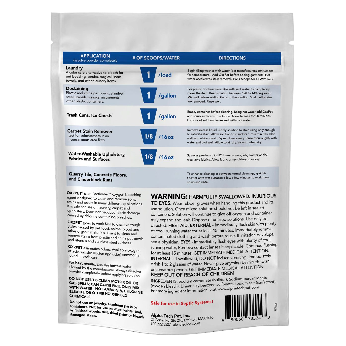 OXZPET® Stain Remover & Cleaner - 4 bags