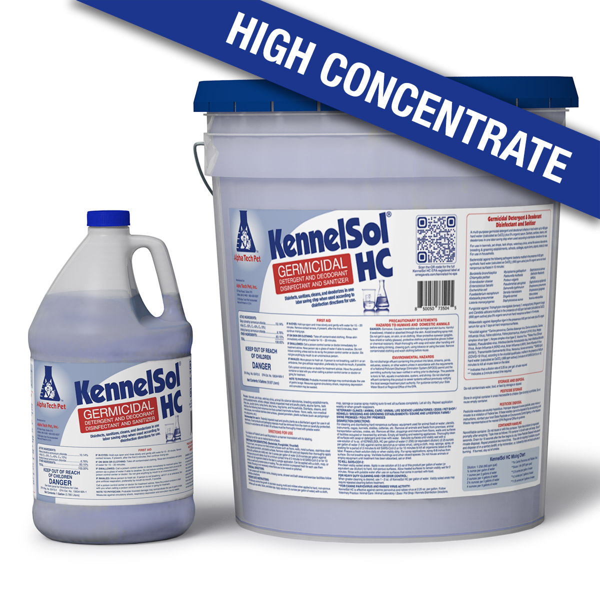 KennelSol HC Germicidal Cleaner & Disinfectant - High Concentrate - 1 & 5 Gallon