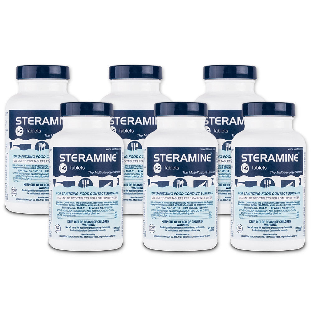Steramine 1-G Sanitizing Dish Tablets - Case of 6