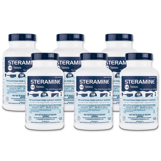 Steramine 1-G Sanitizing Dish Tablets - Case of 6